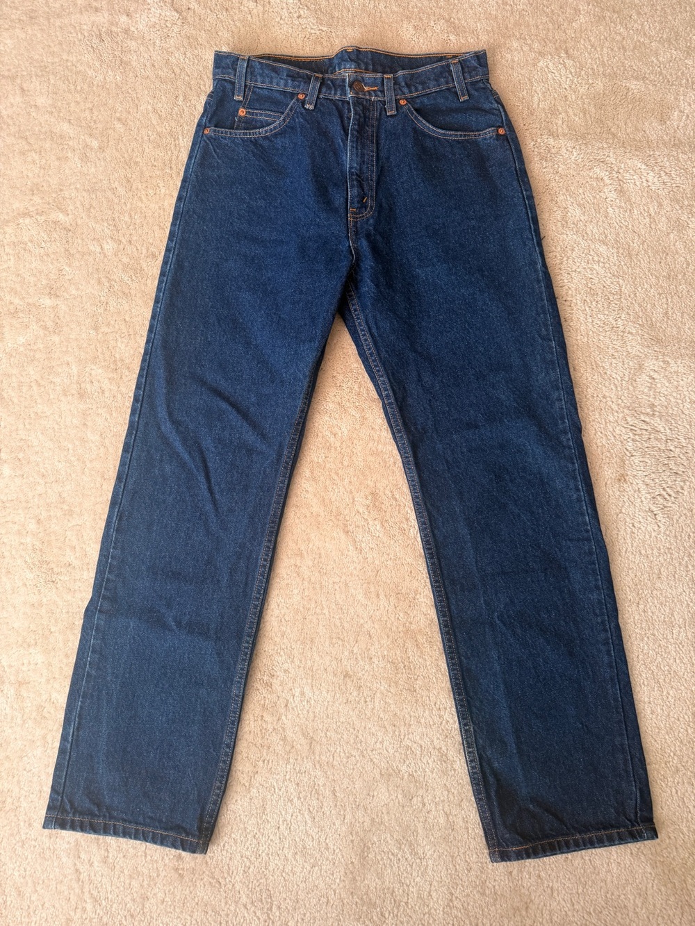 Vintage Levi's 505 orange tag Straight-Leg Dark Blue Jeans